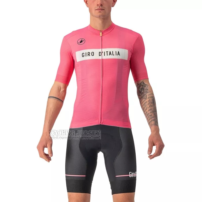 2022 Cycling Jersey Giro d'Italia Light Pink Short Sleeve and Bib Short